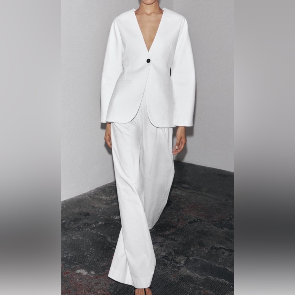 Zara Classic White Blazer S